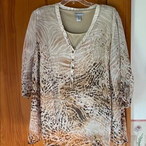 Catherine’s Sheer Animal Print Top